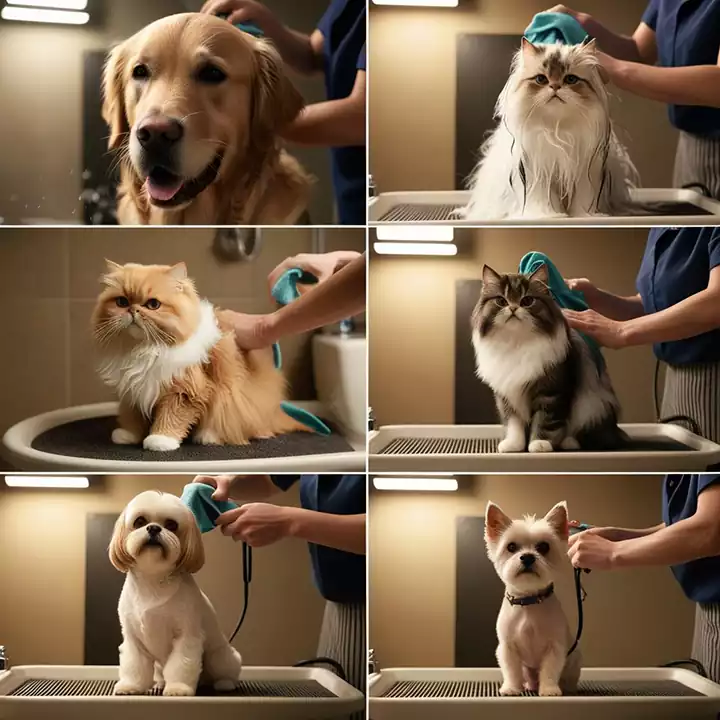 grooming Drying pets with pros